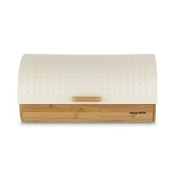 Chlebak drewniany Konighoffer Geometric 36 x 25 x 17 cm beżowy