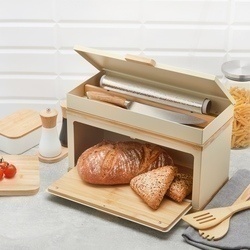 Chlebak stalowy dwupoziomowy Konighoffer Artesano 38 x 18 x 23 cm kremowy