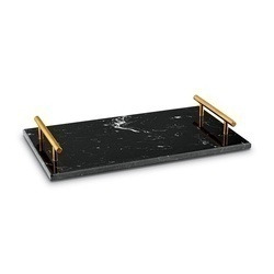 Deska do serwowania przekąsek marmurowa z uchwytami Starke Pro 35 x 20 cm czarna