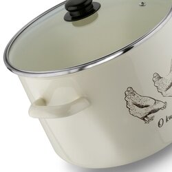 Garnek emaliowany z pokrywką Tadar O Kurczaki 13,5 l