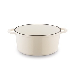 Gęsiarka żeliwna brytfanna emaliowana Konighoffer 5 l 25 x 12,3 cm okrągła kremowa