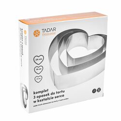 Komplet 3 opasek do tortu Tadar Serce 24 cm 19 cm 14 cm