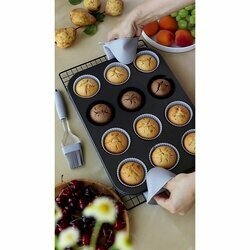Łopatka kuchenna pędzelek silikonowy i 2 łapki Tadar komplet 4 elementy szary