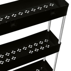 Regał na kółkach uniwersalny 3 poziomy Tadar 41 x 14 x 64 cm czarny