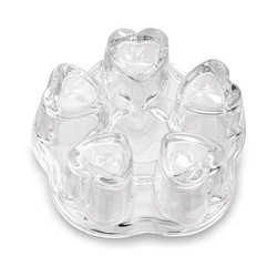 Podgrzewacz szklany do dzbanka na tealight Tadar Serduszka 14,2 x 5,3 cm