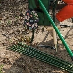 Rękawice ogrodowe Tadar Kwiatki S/M granatowe