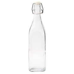 Szklana butelka z klipsem Tadar 1 l kwadratowa