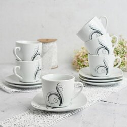 Zestaw filiżanek do kawy Tadar Dolce Vita 12 elementów porcelanowy