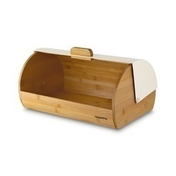 Chlebak drewniany Konighoffer Geometric 36 x 25 x 17 cm beżowy