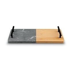 Deska do serwowania przekąsek marmur bambus z uchwytami Starke Pro 35 x 20 cm