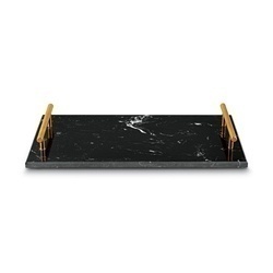 Deska do serwowania przekąsek marmurowa z uchwytami Starke Pro 35 x 20 cm czarna