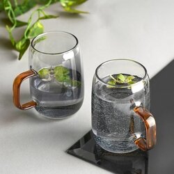 Dzbanek szklany Starke Pro Arube 1,5 l i 2 szklanki 300 ml czarne