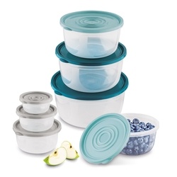 Komplet 21 pojemników na żywność Tadar Pilado okrągłe kwadratowe prostokątne