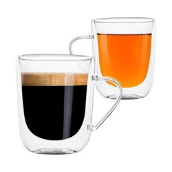 Komplet szklanki termiczne do kawy Tadar Sublime U-Type 300 ml 6 szt. i łyżeczki Amazon 6 szt.