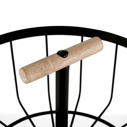 Koszyk uniwersalny 2-poziomowy z drewnianą rączką Tadar 38 x 29 cm czarny