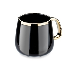 Kubek do kawy i herbaty ze złotym uchem Konighoffer 480 ml czarny