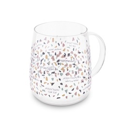 Kubek szklany z zaparzaczem i ceramiczną pokrywką Tadar Uśmiechnij się 500 ml