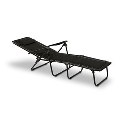 Leżanka leżak ogrodowy plażowy Tadar 6 pozycji 63 x 182 x 55 cm czarny 