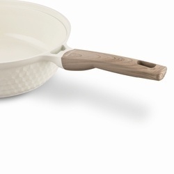 Patelnia z powłoką ceramiczną na indukcję Konighoffer Rosti z pokrywką 28 cm kremowa