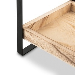 Półki drewniane stojące na stalowym stelażu Tadar 2-poziomy 34 x 18 x 34 cm