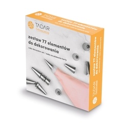 Rękaw cukierniczy dekorator do ciast i tortów Tadar 24 końcówki 50 rękawów i 3 adaptery