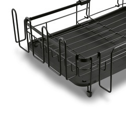 Suszarka do naczyń dwupoziomowa z ociekaczem Konighoffer 57 x 34 x 32,5 cm czarna