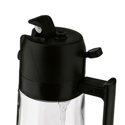 Szklana butelka na ocet i oliwę ze spryskiwaczem Tadar 450 ml czarna