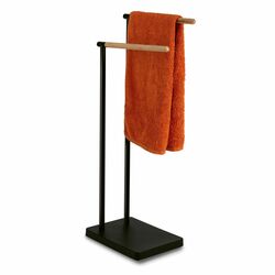 Wieszak na 2 ręczniki stojący Tadar Wood 37 x 20,5 x 79,5 cm czarny