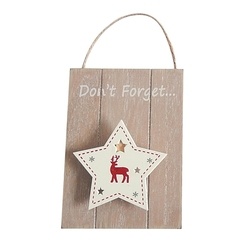 Zawieszka ścienna bożonarodzeniowa Tadar Dont Forget 10 x 2 x 13,5 cm beżowa