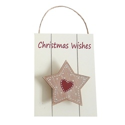 Zawieszka ścienna bożonarodzeniowa Tadar Wishes 10 x 2 x 13,5 cm biała