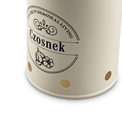 Zestaw 3 metalowych pojemników kuchennych Tadar Ziemniaki Cebula Czosnek kremowy