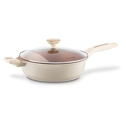 Zestaw garnków na indukcję Starke Pro Texture Creamy 10 elementów i 3 noże Toshiro