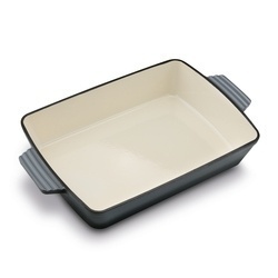 Brytfanna żeliwna emaliowana Konighoffer 39 x 23 x 7 cm szara