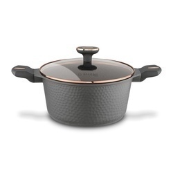 Zestaw garnków na indukcję Starke Pro Texture Grey 10 elementów i 4 noże Toshiro