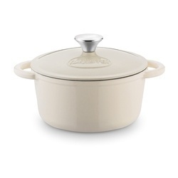 Gęsiarka żeliwna brytfanna emaliowana Konighoffer 2,8 l 21 x 10,5 cm okrągła kremowa