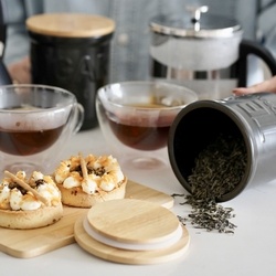 Komplet 3 pojemników Konighoffer Ceramic Kawa Herbata Cukier 13,8 x 11,2 cm czarny mat
