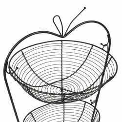 Koszyk na owoce dwupoziomowy Tadar Kołyska-Jabłko II czarny