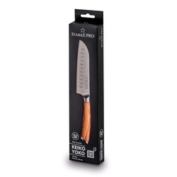 Nóż Santoku z twardej stali Starke Pro Keiko Yoko 12,5 cm