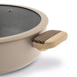 Patelnia na indukcję non stick krótkie uchwyty z pokrywką Starke Pro Light Coffee 28 cm