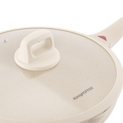 Patelnia WOK indukcyjna z pokrywką Konighoffer Creamy Marble 30 cm