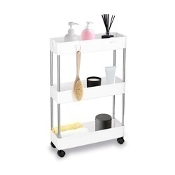 Regał na kółkach uniwersalny 3 poziomy Tadar 41 x 14 x 64 cm biały