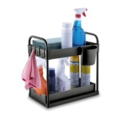 Regał uniwersalny organizer Tadar 2 poziomy 40 x 39,5 x 22 cm czarny