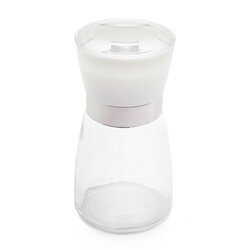 Szklany młynek ręczny do soli i pieprzu Tadar 170 ml biały