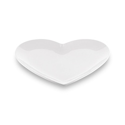 Talerz porcelanowy Tadar Serce 25 x 26 x 2 cm biały