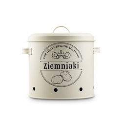 Zestaw 3 metalowych pojemników kuchennych Tadar Ziemniaki Cebula Czosnek kremowy