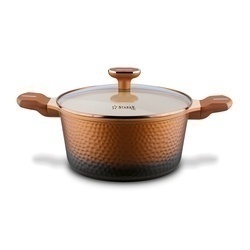 Zestaw garnków na indukcję Starke Pro Texture Copper 10 elementów i 3 noże Toshiro