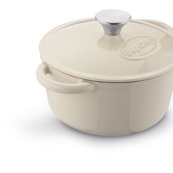 Gęsiarka żeliwna brytfanna emaliowana Konighoffer 2,8 l 21 x 10,5 cm okrągła kremowa