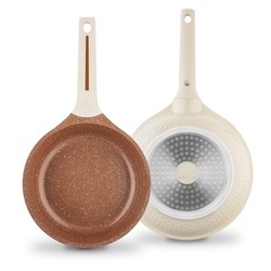 Komplet 3 patelni na indukcję Starke Pro Texture Creamy 20 24 28 cm