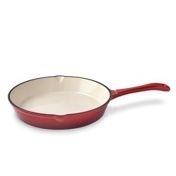 Komplet naczyń żeliwnych 5 elementów 2 garnki i patelnia Konighoffer czerwone