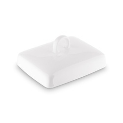 Maselniczka porcelanowa z pokrywką Tadar Ceramic 16,5 x 12 cm biała